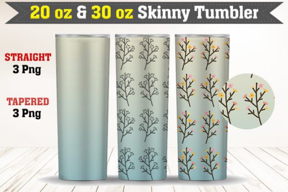 Buds Skinny Tumble Wrap: 20 & 30 Oz Sublimation Designs