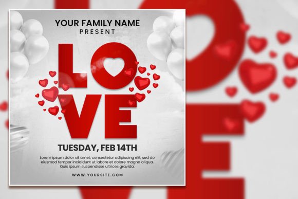 Create Stunning Valentine's Invitations with a Square Flyer Template