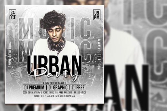 Creative Urban Party Flyer Template for Social Media