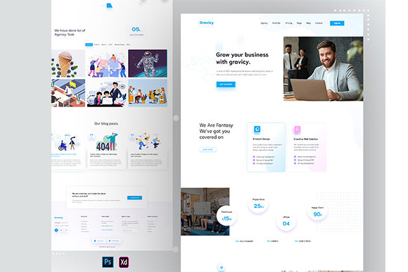 Gravicy: A Modern Agency Landing Page Template