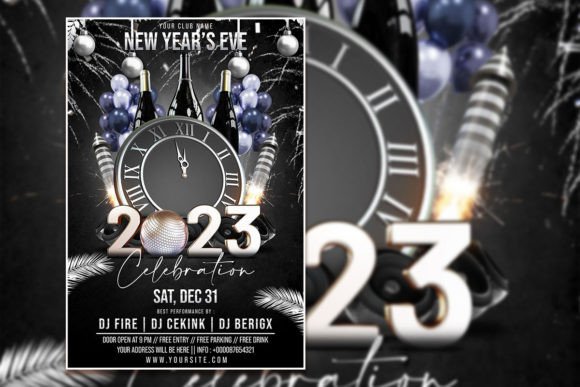 New Year Celebration 2023 Social Media Flyer Template