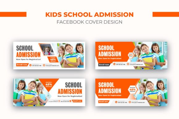 Professional Kids School Admission Facebook Cover Template