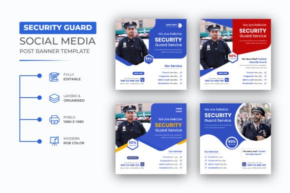 Security Guard Social Media Post Design: Professional Branding