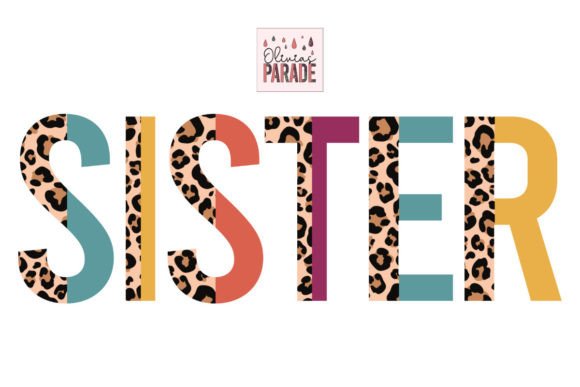 Sister Leopard Print Rainbow Sublimation PNG