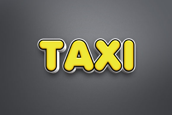 Taxi 3D Text Style Effect PSD for Dynamic Designs