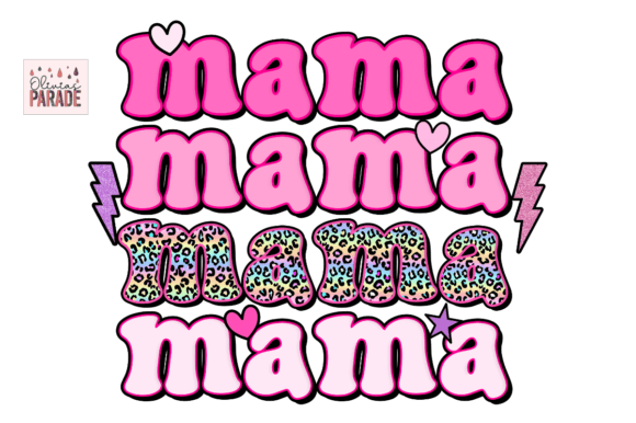 Valentines Mama Stacked Pink Png: Creative Design Asset